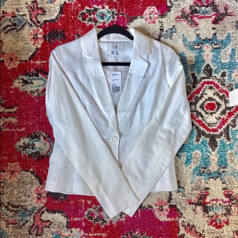 White Linen Blazer